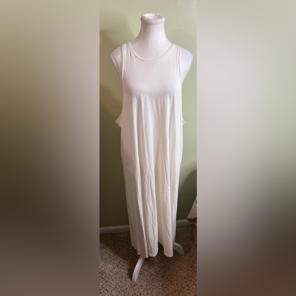 Madewell Ivory Plus Softfade Cotton Cover-Up Tank Dress, size 1X, NF696 - Picture 14 of 16